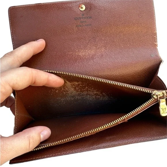 -TH0091 Vintage Louis Vuitton Long Sarah Wallet - Picture 9 of 11